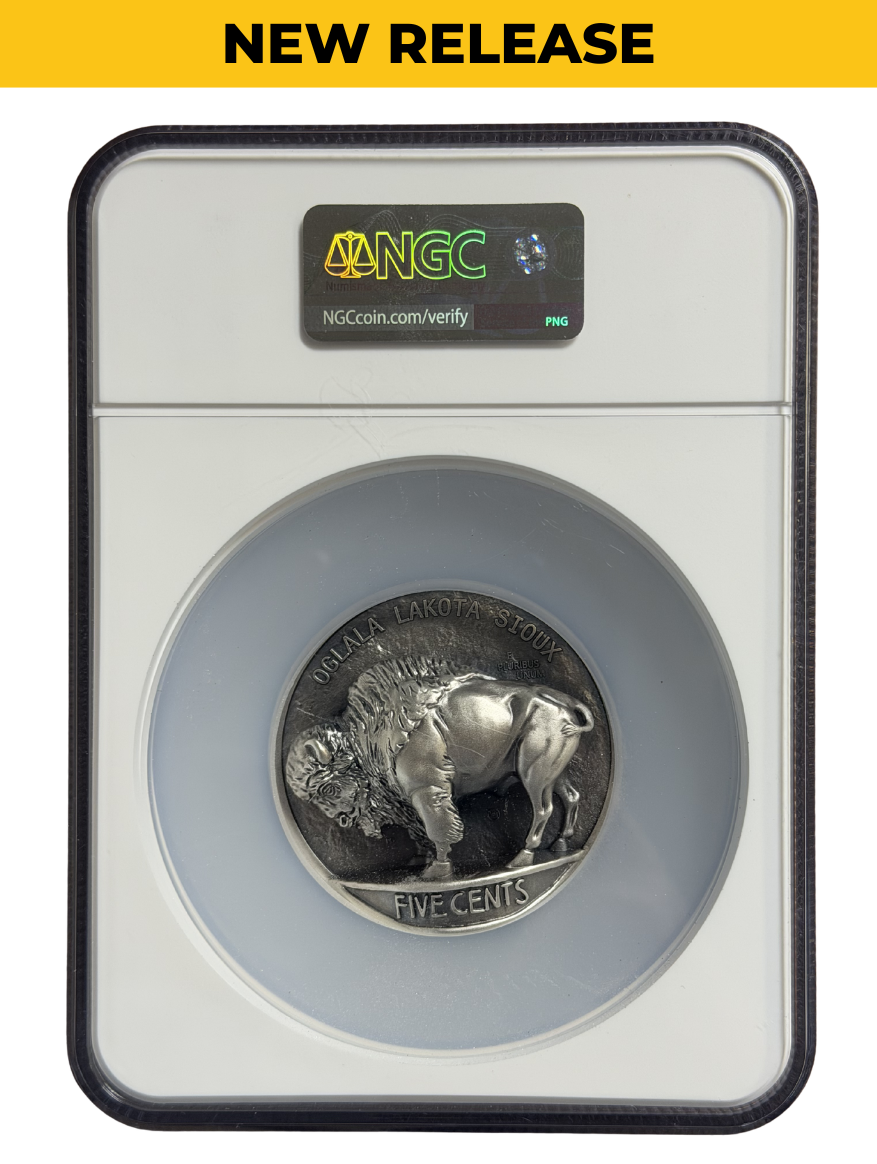 2026 5C 5 oz Buffalo Nickel Coming To Life NGC MS70 Antiqued Advance Releases Gaudioso Signed X-Mint Label - Image 2