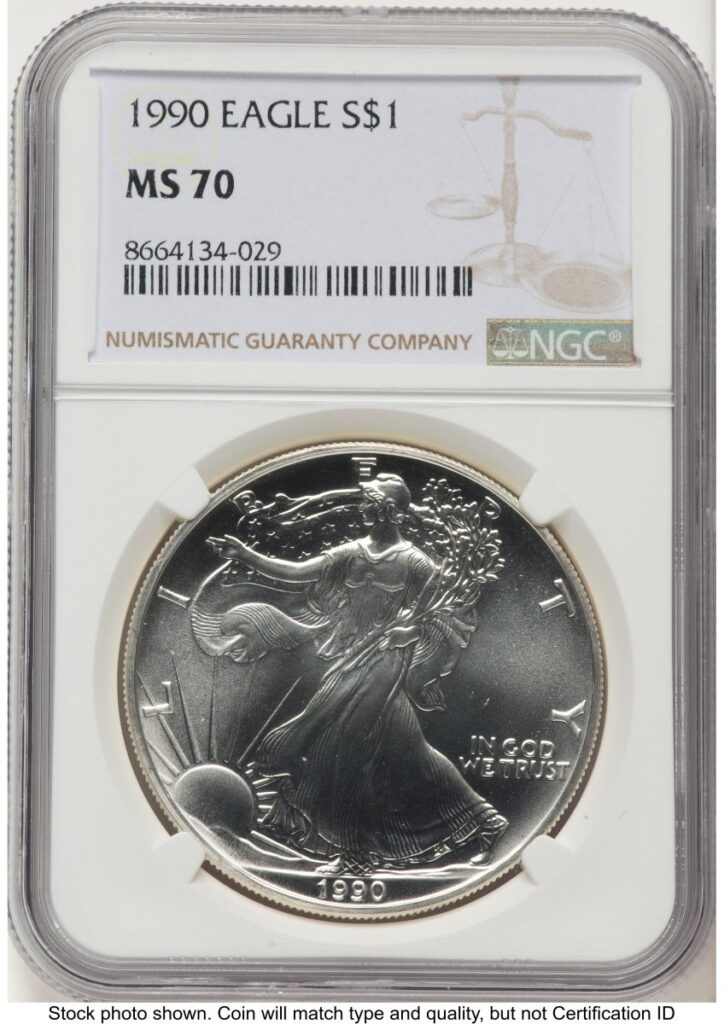 1990 Modern Bullion Coins (1990 Silver Eagle Brown Label)