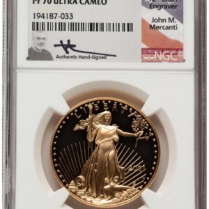 2001-W Modern Bullion Coins (2001-W Proof Gold Eagle 1 oz John Mercanti)