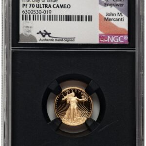 2021-W Modern Bullion Coins (2021-W Type 2 Proof Gold Eagle 1/10 oz FDI John Mercanti Blk Core)