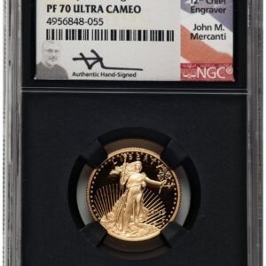 2019-W Modern Bullion Coins (2019-W Proof Gold Eagle 1/4 oz FDI John Mercanti Washington DC Blk Core)