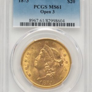1873 Liberty Double Eagles (1873 $20 OPEN 3 Blue Gradient)