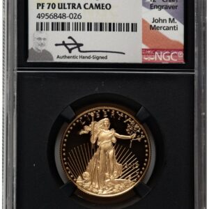 2019-W Modern Bullion Coins (2019-W Proof Gold Eagle 1/2 oz FDI John Mercanti Washington DC Blk Core)