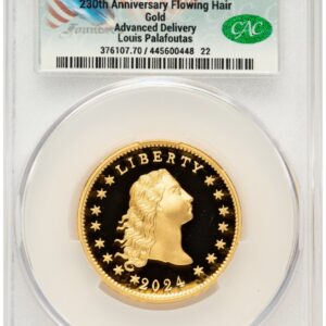 2024 Modern Bullion Coins (2024-(W) Gold 230th Anniversary Flowing Hair Medal Advanced Delivery Louis Palafoutas)