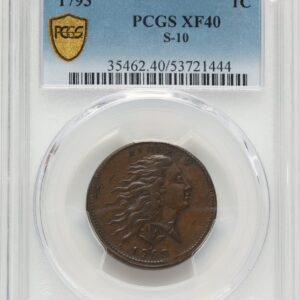 1793 Large Cents (1793 Wreath 1C S-10 Vine and Bars Edge, BN, MS PCGS Secure)
