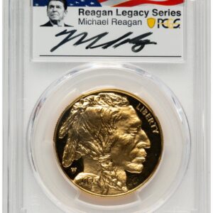 2025-W Modern Bullion Coins (2025-W Proof Gold Buffalo 1 oz AR Reagan Legacy Series Michael Reagan Picture)