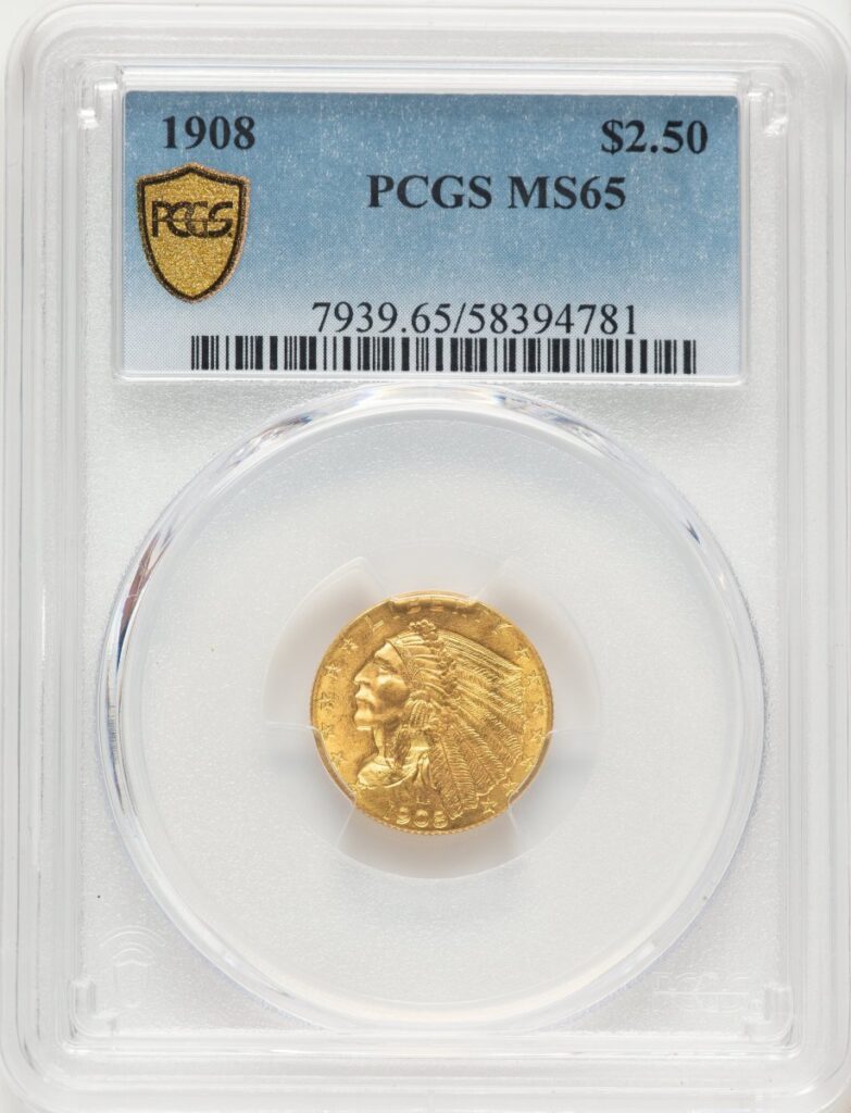 1908 Indian Quarter Eagles (1908 $2 1/2 PCGS Secure)