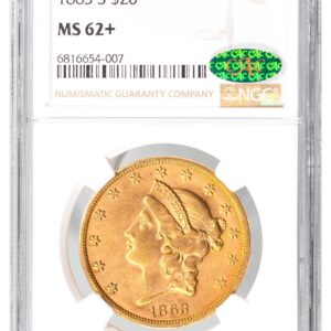 1863-S-Liberty Head $20 - Type 1 No Motto