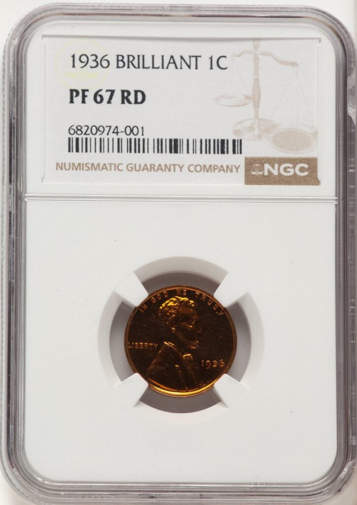 1936 Proof Lincoln Cents (1936 1C TYPE 2, RD)