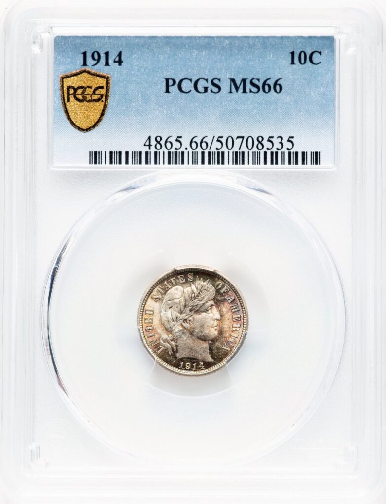 1914 Barber Dimes (1914 10C PCGS Secure)