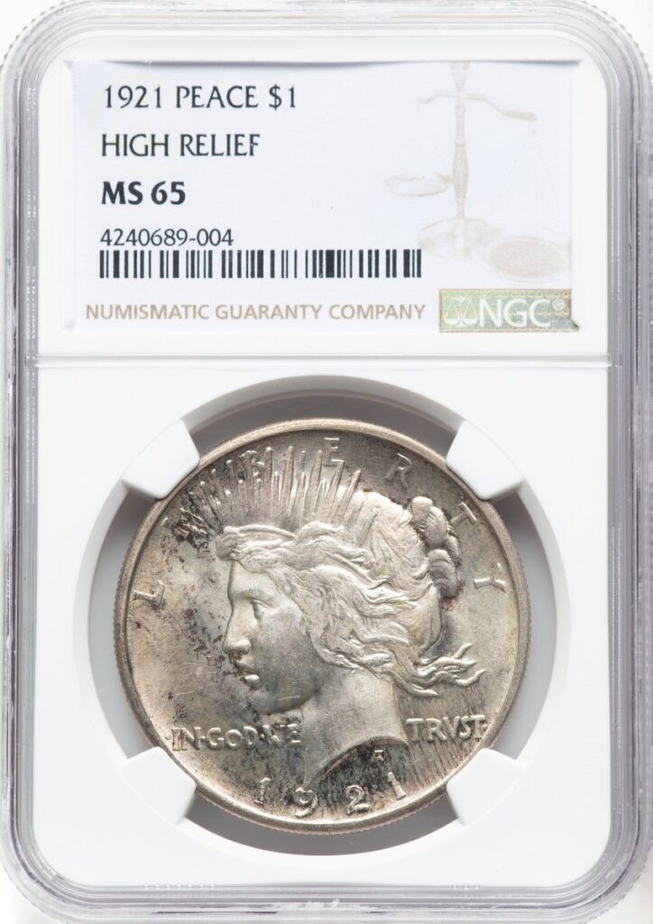 1921 Peace Dollars (1921 S$1 Peace, MS)