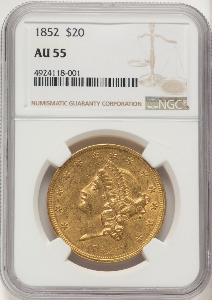 1852 Liberty Double Eagles (1852 $20 Brown Label)