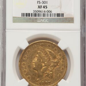 1852/1852 Liberty Double Eagles (1852 $20 FS-301, MS Brown Label)
