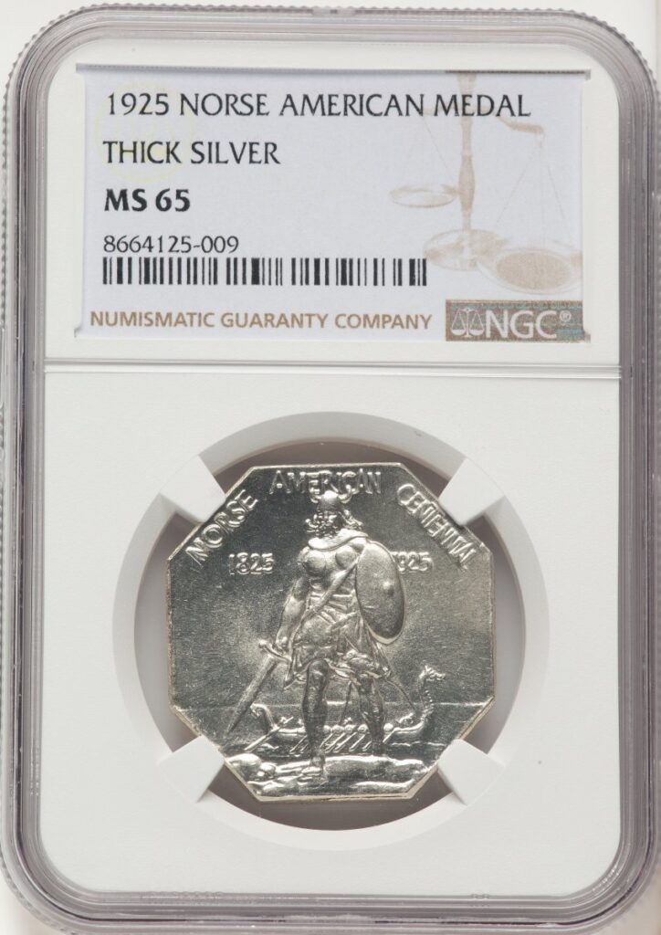 1925 Commemorative Silver (1925 Medal Norse Thick Planchet, MS)