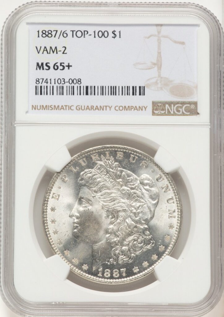 1887/6 Morgan Dollars (1887/6 $1 VAM-2, MS NGC Plus)
