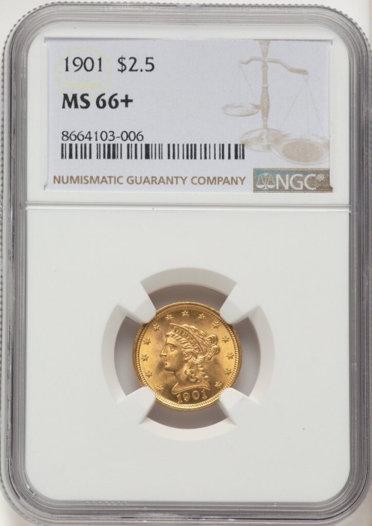 1901 Liberty Quarter Eagles (1901 $2 1/2 NGC Plus)