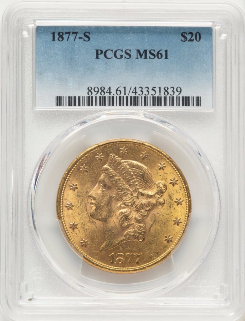 1877-S Liberty Double Eagles (1877-S $20 Blue Gradient)