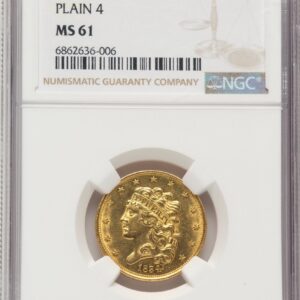 1834 Classic Half Eagles (1834 $5 PLAIN 4, MS)