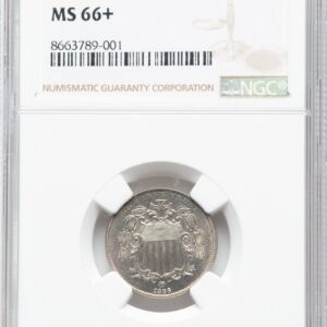 1866 Shield Nickels (1866 5C RAYS NGC Plus)