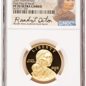 2025-W Modern Bullion Coins (2025-W 1/2 oz Proof Gold Sacagawea 25th Anniversary FDI RandyL Teton Sacagawea)