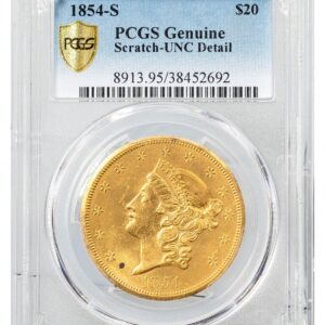 1854-S-Liberty Head $20 - Type 1 No Motto