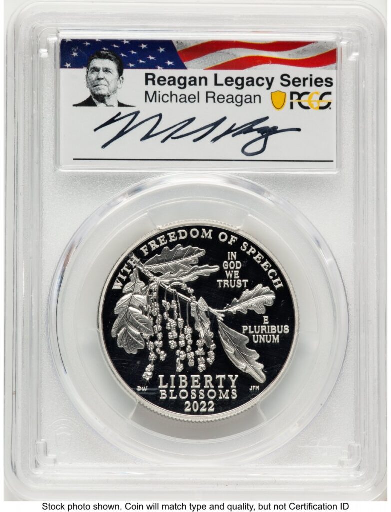 2022-W Modern Bullion Coins (2022-W Proof Platinum Eagle 1 oz AR Reagan Legacy Series Michael Reagan Picture)