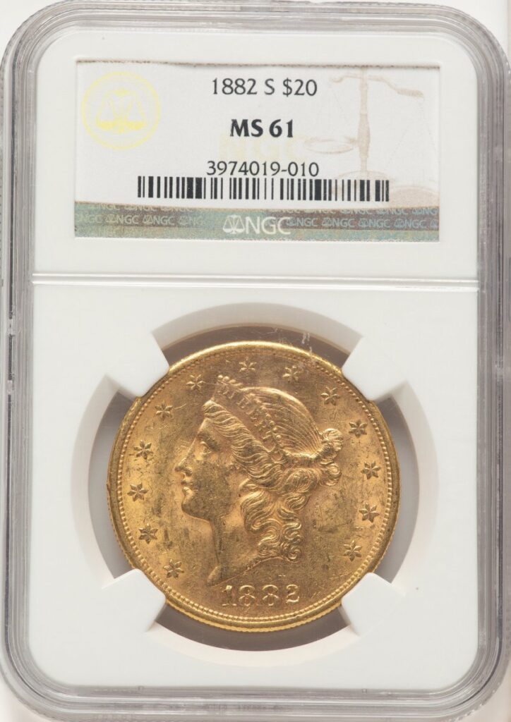 1882-S Liberty Double Eagles (1882-S $20 Brown Label)