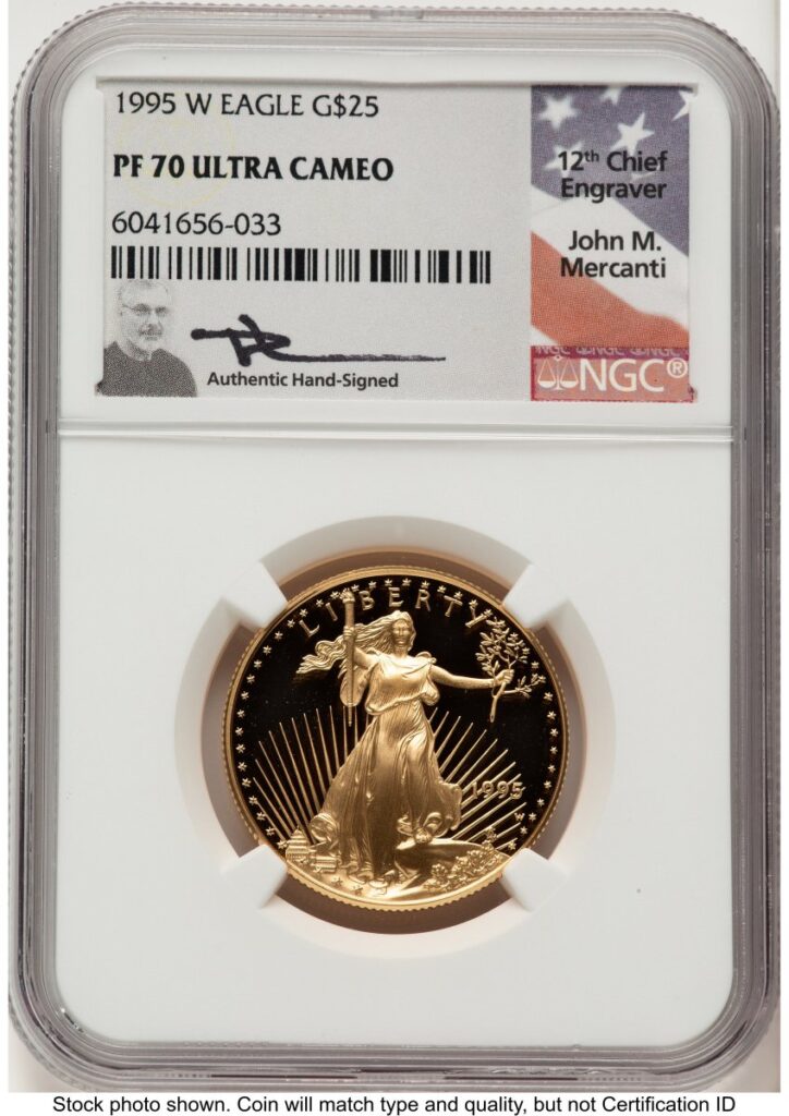 1995-W Modern Bullion Coins (1995-W Proof Gold Eagle 1/2 oz John Mercanti)