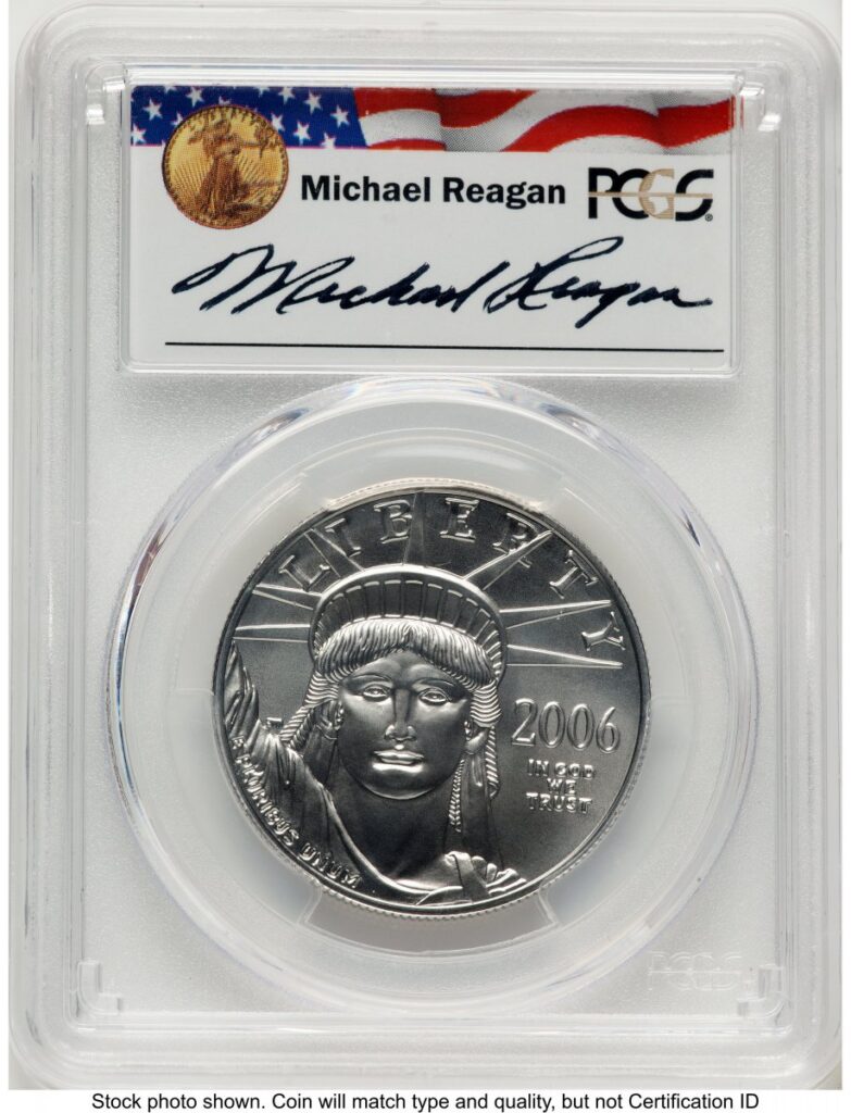 2006-W Modern Bullion Coins (2006-W Burnished Platinum Eagle 1 oz Reagan Legacy Series Michael Reagan)