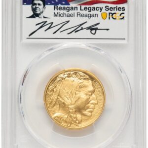 2008-W Modern Bullion Coins (2008-W Burnished Gold Buffalo 1/2 oz Reagan Legacy Series Michael Reagan Picture)