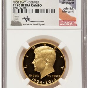 2014-W Proof Kennedy Half Dollars (2014-W 50C Gold JFK 50th Anniversary FDI John Mercanti Denver)