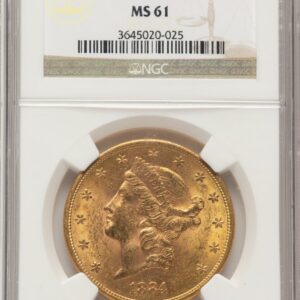 1884-S Liberty Double Eagles (1884-S $20 Brown Label)