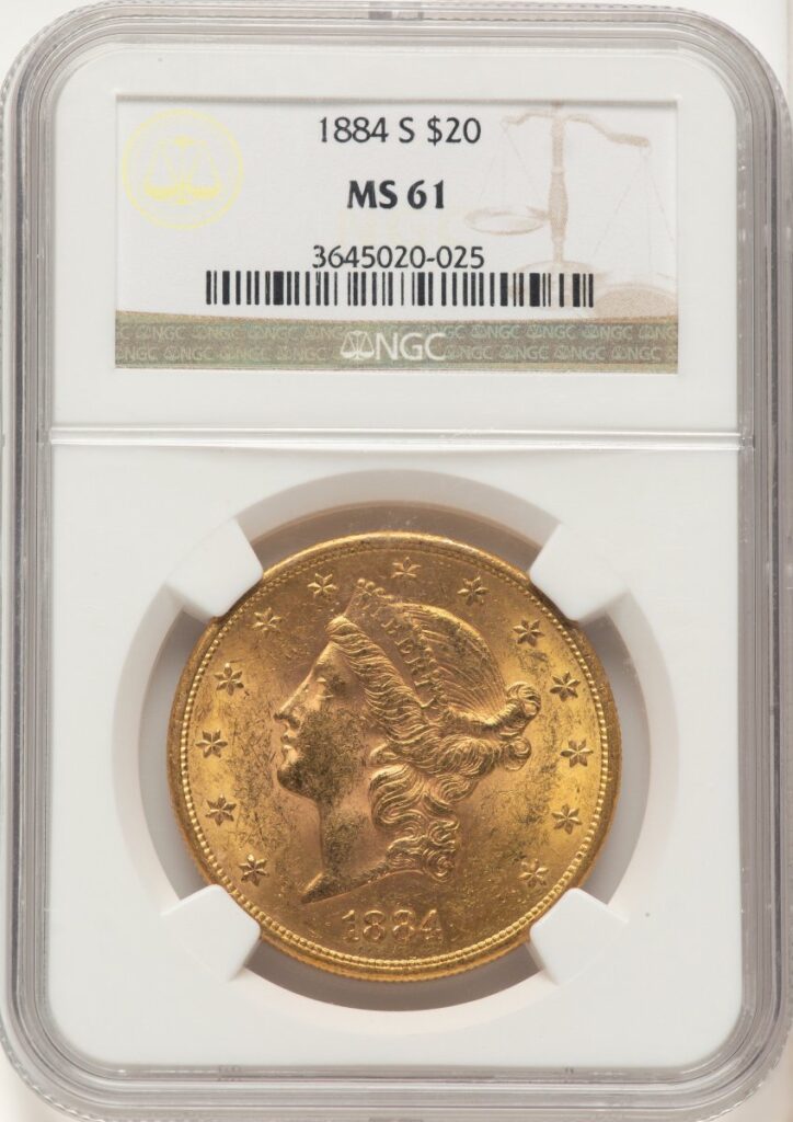 1884-S Liberty Double Eagles (1884-S $20 Brown Label)