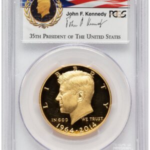 2014-W Proof Kennedy Half Dollars (2014-W 50C Gold JFK 50th Anniversary FS JFK Flag)
