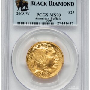 2008-W Modern Bullion Coins (2008-W Burnished Gold Buffalo 1/2 oz Black Diamond Bison Label)