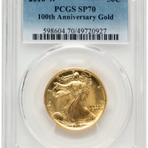 2016-W Modern Bullion Coins (2016-W 50C Walking Liberty 100th Anniversary Gold Centennial Blue Gradient)