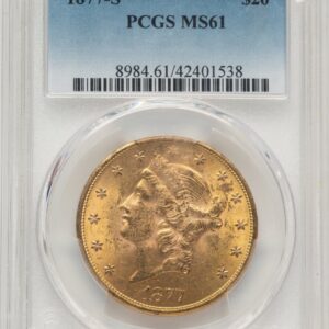 1877-S Liberty Double Eagles (1877-S $20 Blue Gradient)