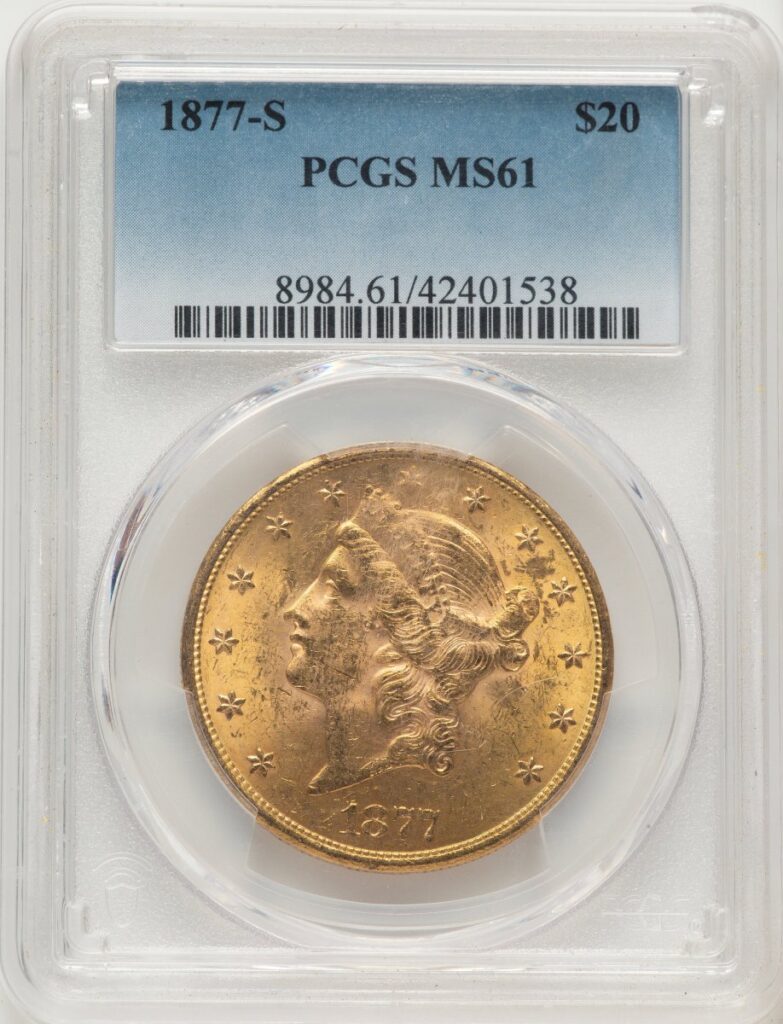 1877-S Liberty Double Eagles (1877-S $20 Blue Gradient)