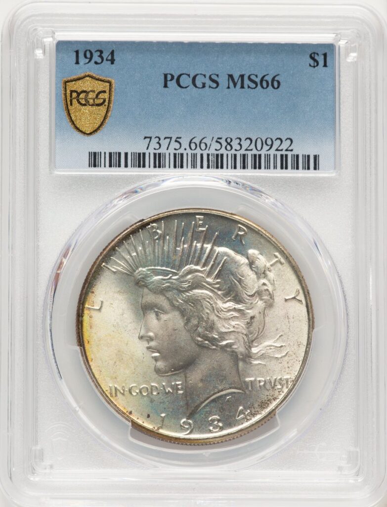 1934 Peace Dollars (1934 S$1 PCGS Secure)