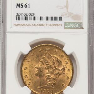 1873 Liberty Double Eagles (1873 $20 CLOSED 3 Brown Label)