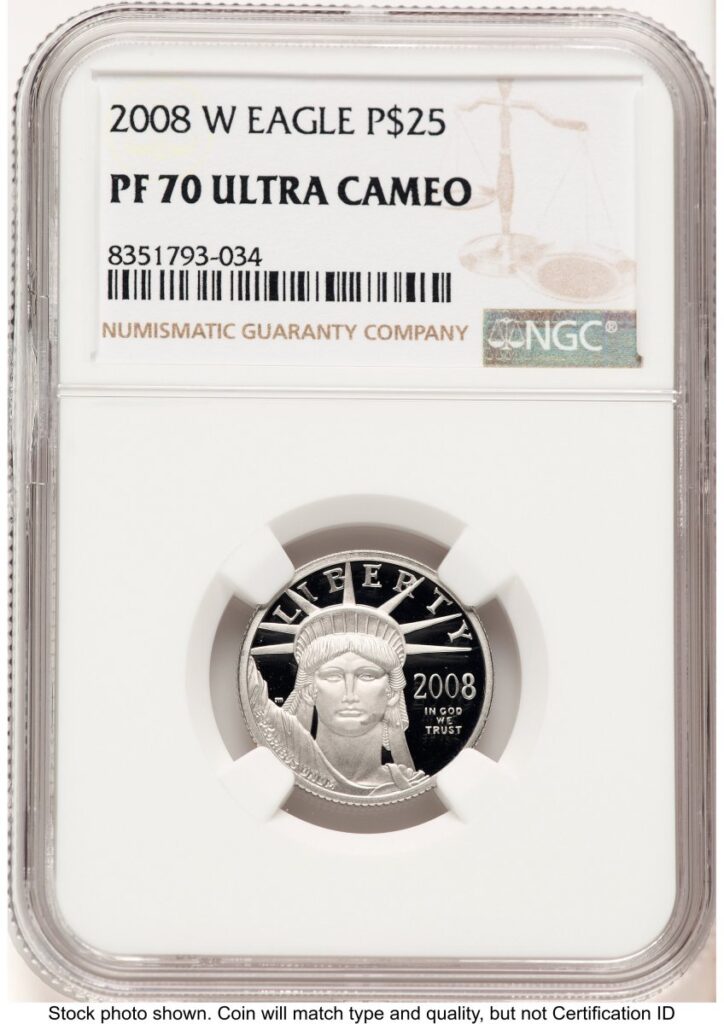 2008-W Modern Bullion Coins (2008-W Proof Platinum Eagle 1/4 oz Brown Label)
