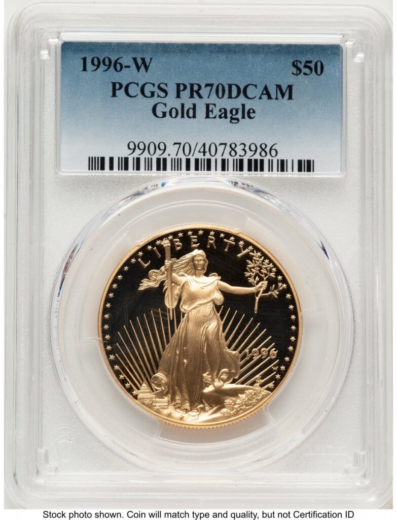 1996-W Modern Bullion Coins (1996-W Proof Gold Eagle 1 oz Blue Gradient)