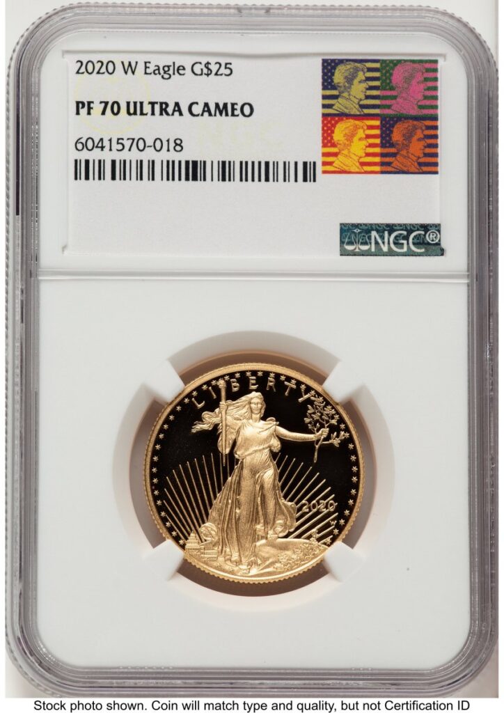 2020-W Modern Bullion Coins (2020-W Proof Gold Eagle 1/2 oz Reagan Bust Art)