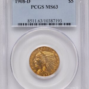1908-D Indian Half Eagles (1908-D $5)