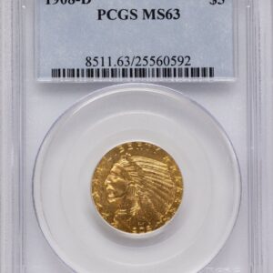 1908-D Indian Half Eagles (1908-D $5)