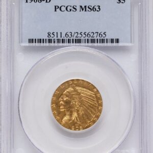 1908-D Indian Half Eagles (1908-D $5)