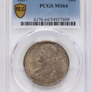 1837 Reeded Edge Half Dollars (1837 50C Reeded Edge, MS PCGS Secure)