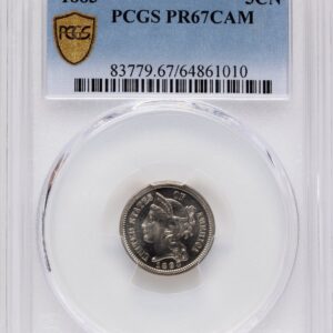 1883 Proof Three Cent Nickels (1883 3CN, PRCA PCGS Secure)