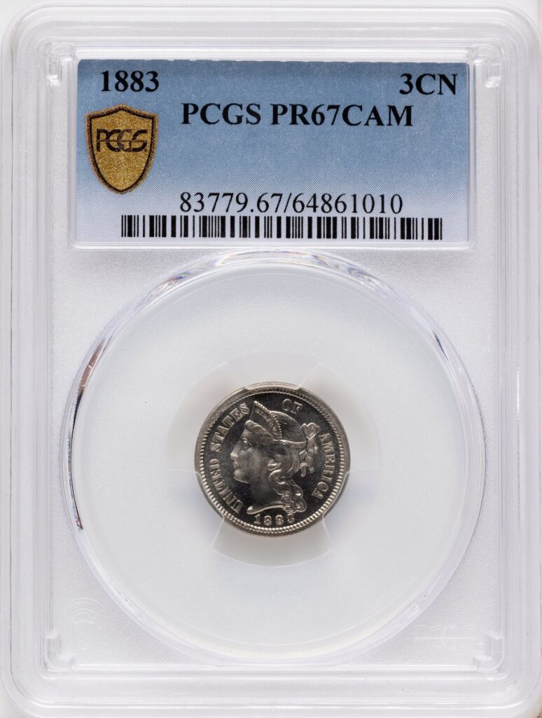 1883 Proof Three Cent Nickels (1883 3CN, PRCA PCGS Secure)