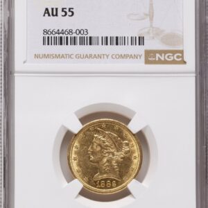 1882-CC Liberty Half Eagles (1882-CC $5 Brown Label)